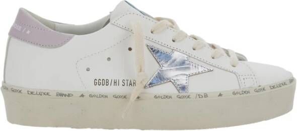 Golden Goose Low-Top Sneakers Hi Star White Silver Lillac in poeder roze