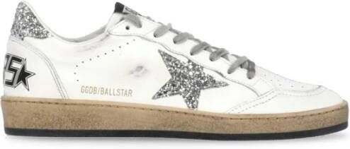 Golden Goose Witte Leren Glitter Sneakers Vrouw