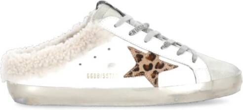 Golden Goose Witte leren muilezels met contrasterende neus White Dames
