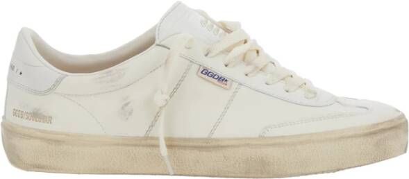 Golden Goose Witte leren sneakers met gebruikt effect White Heren