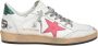 Golden Goose Witte Leren Sneakers met Roze en Groene Accenten Multicolor Dames - Thumbnail 1