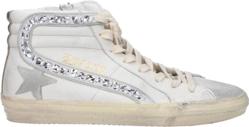 Golden Goose Witte Leren Sneakers met Vintage Stijl