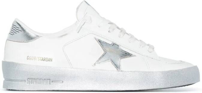 Golden Goose Witte Leren Sneakers met Zilveren Ster Detail Wit