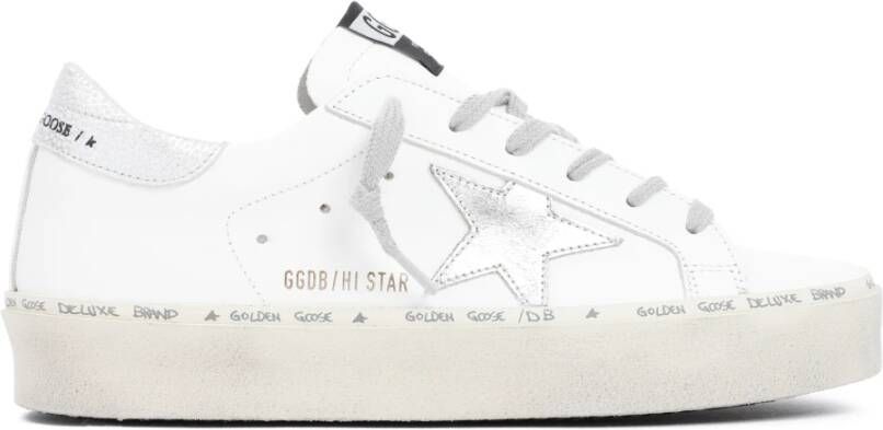 Golden Goose Contrasterende Veterschoenen Hi Star Sneakers White Dames