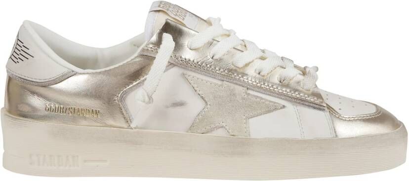 Golden Goose Witte leren vintage sneakers