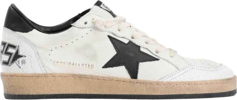 Golden Goose Leren sneakers met gekraakte neus en spoor White Heren