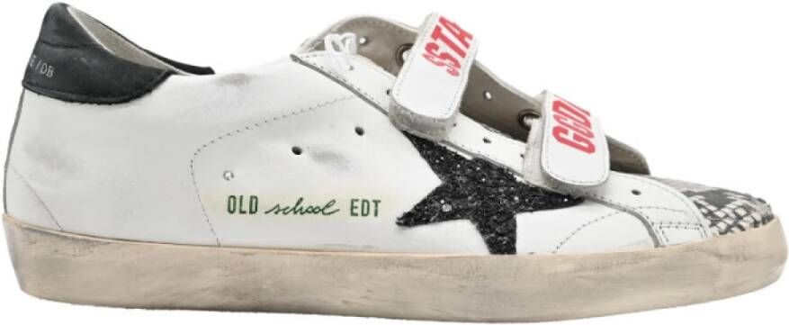 Golden Goose Witte sneakers met glitterster en slang Multicolor Dames