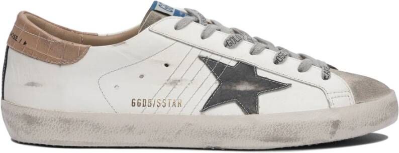 Golden Goose Witte Sneakers met Krokodillenprint Hiel