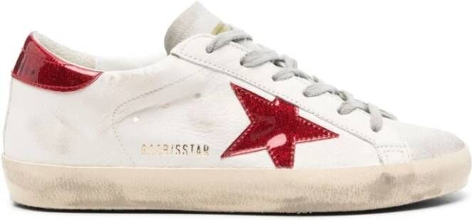 Golden Goose Witte Super Star Leren Sneakers White Dames