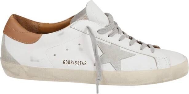Golden Goose Super Star Baskets in White and Camel Leather Wit Heren