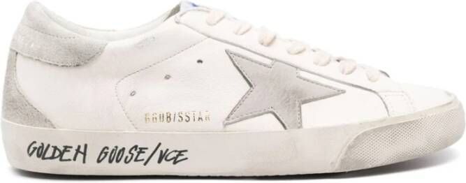 Golden Goose Witte Superstar Sneakers met Logo Print White Heren