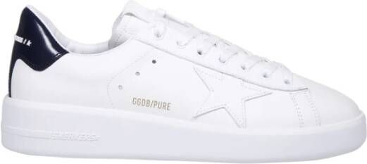 Golden Goose Witte Blauwe Pure Star Leren Bovenkant en Glanzende Leren Hak Wit Heren