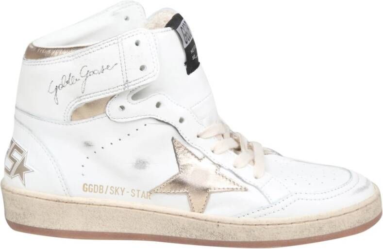 Golden Goose Witte Donker Gouden Sky Star Sneakers White Dames