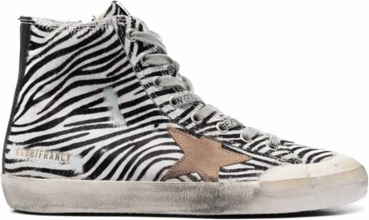 Golden Goose Zebra High-Top Sneakers Zwart Dames