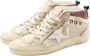 Golden Goose Zilver Paarse Witte Sneaker met Gebruikte Look Beige Dames - Thumbnail 8