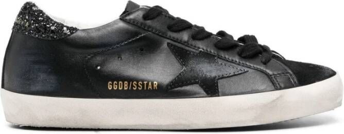 Golden Goose Zwarte Glitter Super Star Low-Top Sneakers Zwart Dames