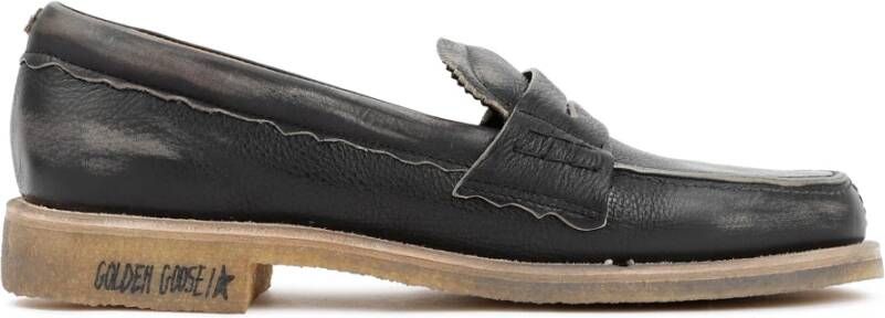 Golden Goose Zwarte Leren Jerry Loafers