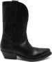 Golden Goose Zwarte leren laarzen met decoratieve stiksels - Thumbnail 1