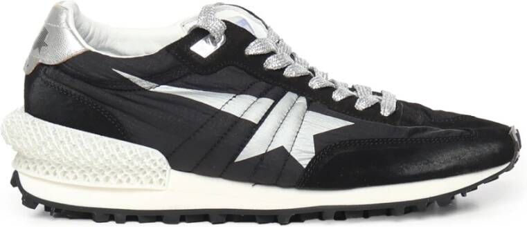 Golden Goose Zwarte Sneakers met Gelamineerde Details