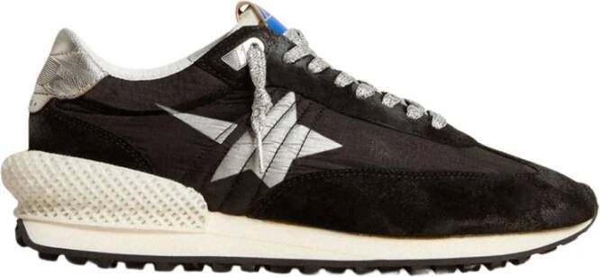 Golden Goose Zwarte Stof Suède Hardloop Marathon Sneakers Black Heren