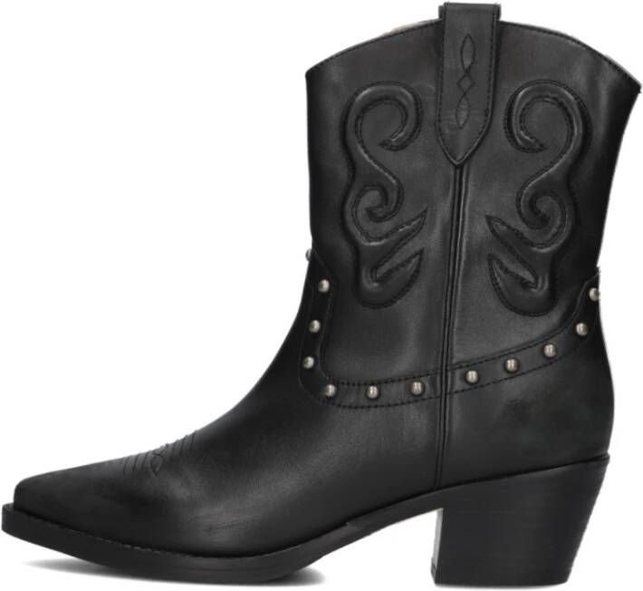 Goosecraft Zwarte Cowboy Boots Viv 1-A Black Dames