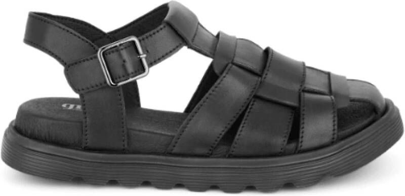 Green Comfort Flat Sandals Black Dames