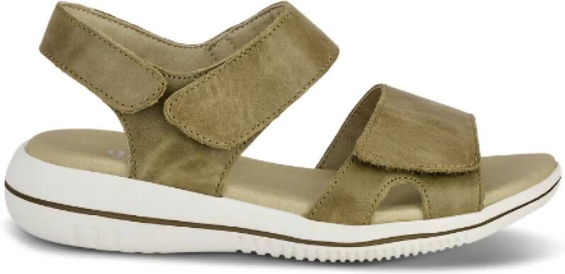 Green Comfort Olijf Sandaal met Textiel Voering