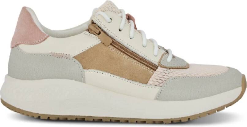 Green Comfort Roze Veterschoenen Mesh Leer
