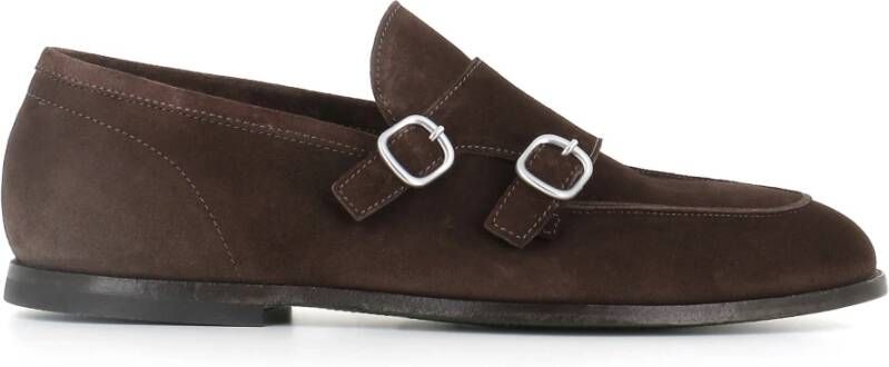 Green George Bruine Suède Loafer met Zilveren Gespen