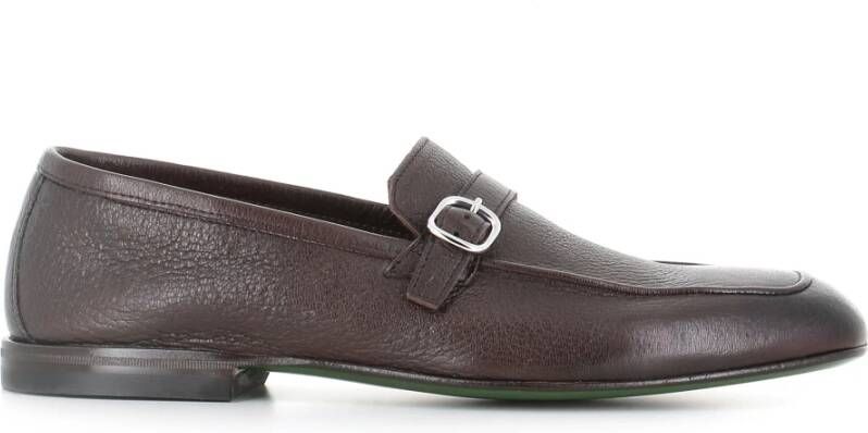 Green George Donkerbruine leren instapper schoen