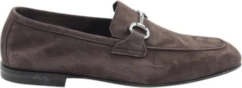 Green George Donkerbruine leren mocassinschoenen