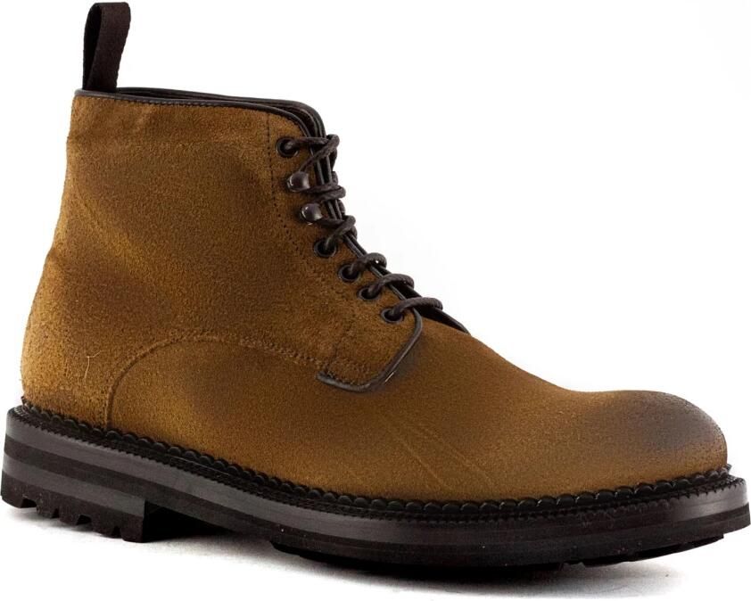 Green George Bruine Suède Enkellaarsjes met Veters