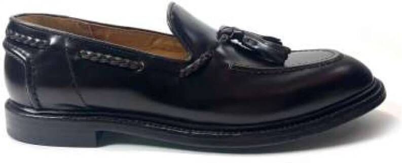 Green George Handgemaakte Zwarte Kalfleren Loafer Black Heren