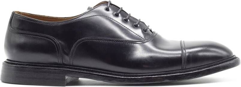 Green George Klassieke Zwarte Leren Veterschoenen Black Heren