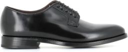 Green George Zwarte geborsteld leren Derby schoenen
