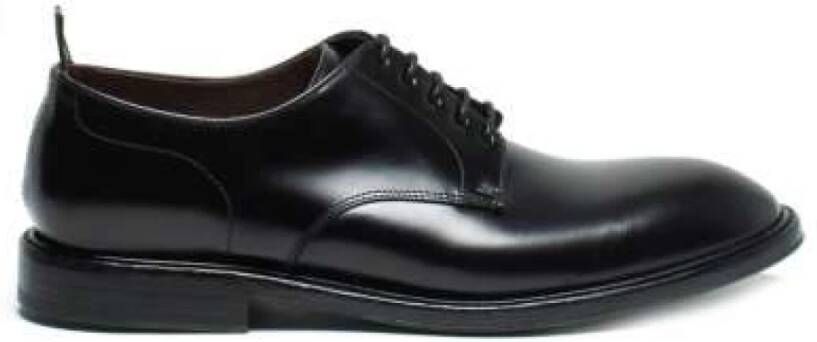 Green George Zwarte leren Derby schoenen Made in Italy