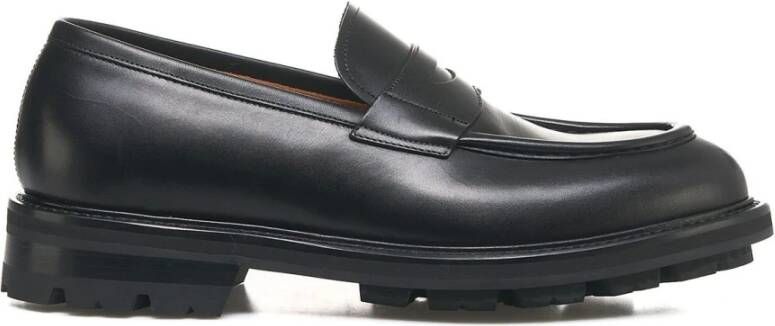 Green George Zwarte Leren Loafers Black Heren