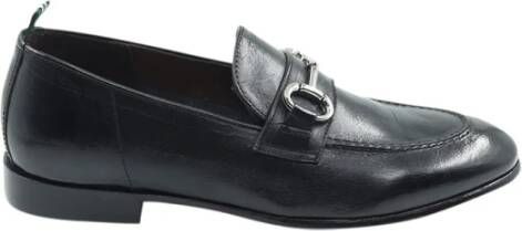 Green George Zwarte leren mocassinschoenen