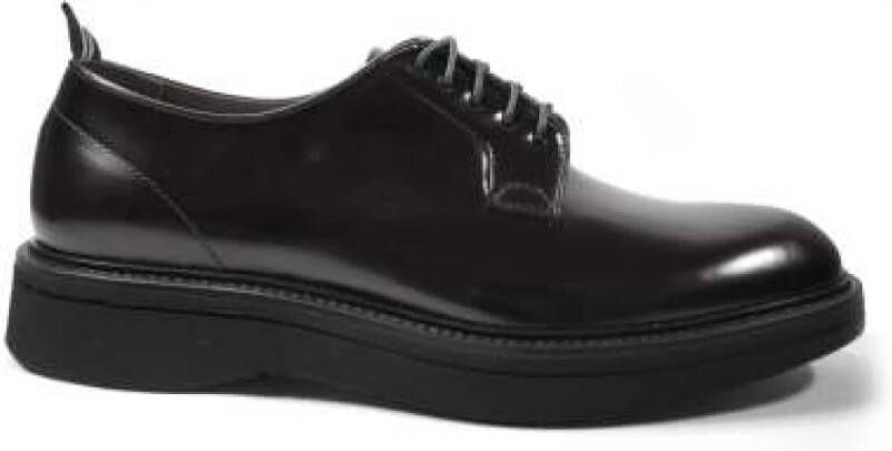 Green George Zwarte Vitello Derby Schoenen Made in Italy Black Heren