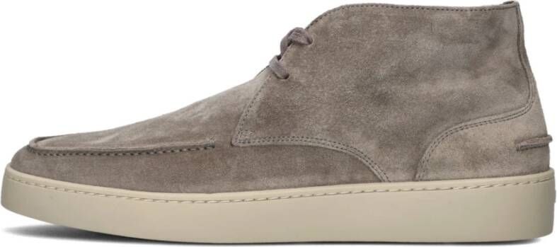 Greve Bruine Suède Hoge Sneakers Brown Heren