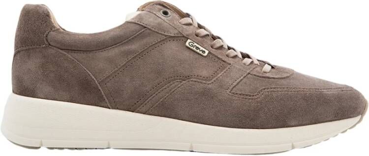 Greve Taupe Sneakers voor Nederlandse Mannen Beige Heren