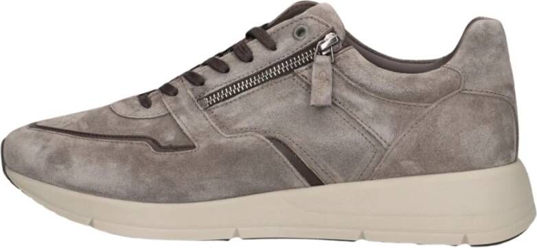 Greve Taupe Suede Lage Top Sneakers Beige Heren