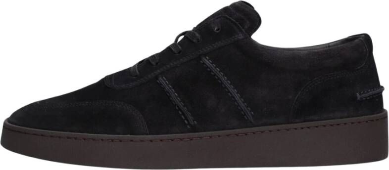 Greve Zwarte Suède Lage Top Sneaker Wave 2220 Black Heren