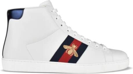 Gucci Bee Ace High-Top Sneakers White Heren