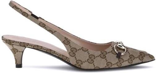 Gucci Beige Bruin Slingback Pumps Lido Stijl