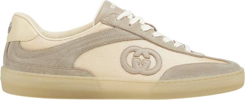 Gucci Beige Veterschoenen met Platte Zool