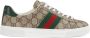 Gucci Bruine Ace GG Supreme Leren Sneakers Brown Dames - Thumbnail 1