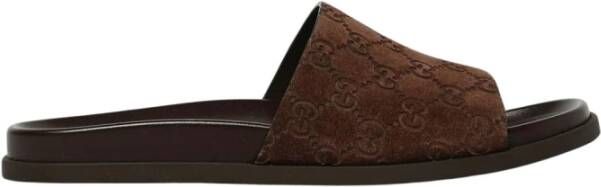 Gucci Bruine sandalen met bandjes en gesp