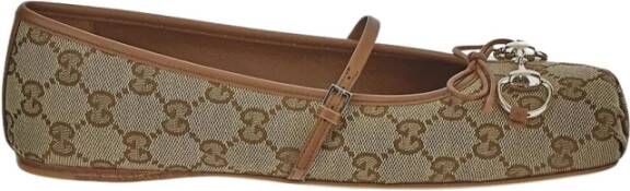 Gucci Canvas Horsebit Ballerina Schoenen