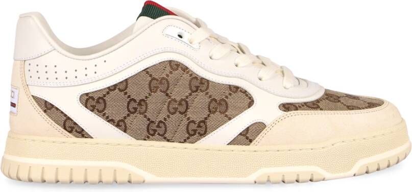Gucci Contrasterende Leren Lage Sneakers